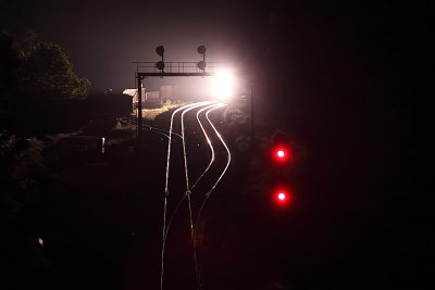 NS 144 waits for a signal at Kings Mountain on a chilly Sunday Night 