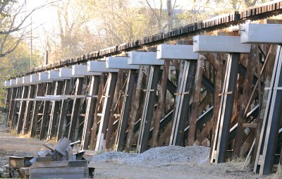 New bents and caps on the bridge at Shelbyville 