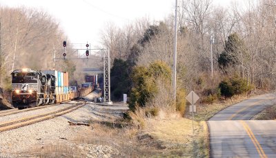 Westbound NS 22A at East Waddy on New Years Eve