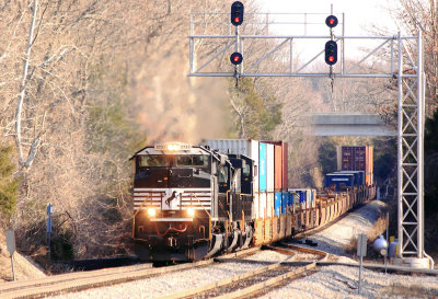 Westbound NS 22A at East Waddy on New Years Eve