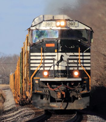 NS 2716 leads train I-85 between Varnarsdale and West Talmage