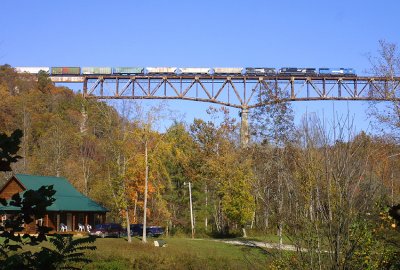 Northbound 144 crosses the New river just South of Onidea TN.