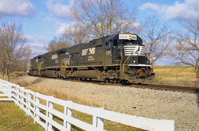 NS SD70 #2565 leads a late 60A at Vanarsdale Ky