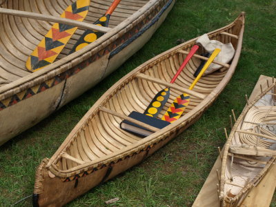 This is a 1/2 Scale Model Birch Bark Canoe