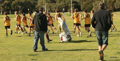 Running through the banner