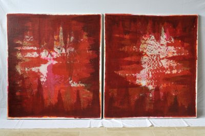 terres et acrylique sur canevas, 2x 90x100, 2010