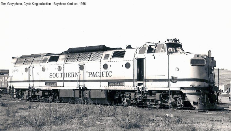 SP 9022 at Bayshore Yard, San Francisco in 1965