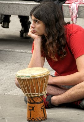 Young man with drum