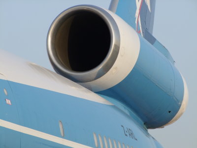 1705 14th August 08 Tail Mounted DC10 Engine Sharjah Airport.jpg