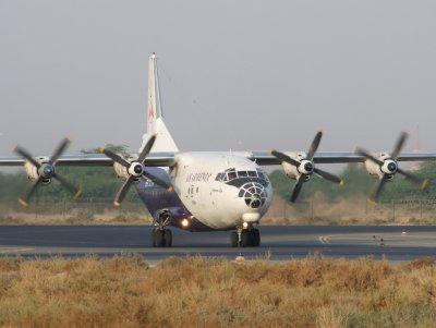 1649 23rd October 08 Air Armenia AN12 at Sharjah Airport.jpg