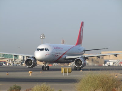 0722 25th October 08 ABK Air Arabia A320 preparing for taxi at Sharjah Airport.jpg