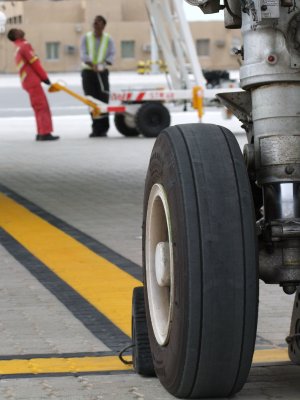 1709 19th January 09 Positioning the stairs at Sharjah Airport.jpg