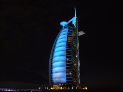 Burg Al Arab Blue Lights Dubai.JPG