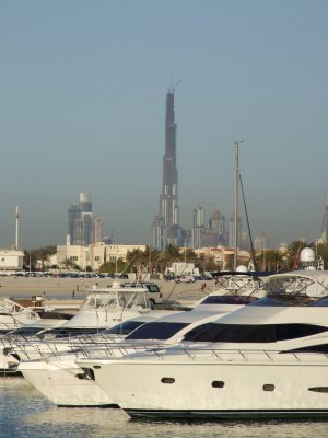 JBH Marina and Burj Dubai.JPG