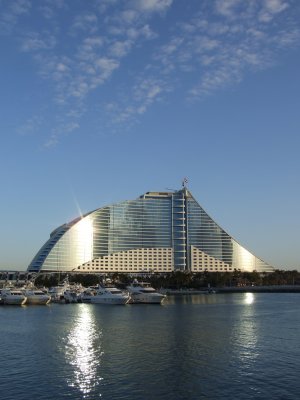 Jumeirah Beach Hotel at Sunset Dubai.JPG