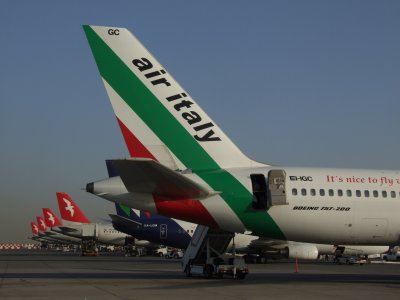 1710 14th February 08 Air Italy Polska at Sharjah Airport.JPG