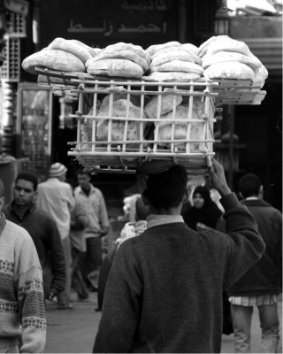 Selling bread in Cairo