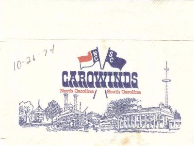 Carowinds flier 1974 napkin.jpg