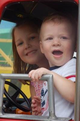 Liam LOVED this Big Truck Ride. He went on it three times and cried everytime we had to drag him off and get back in line.