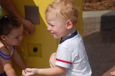 Liam at the water park