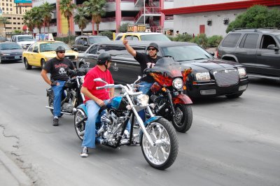 Some of the bikers in Las Vegas for Bike Week