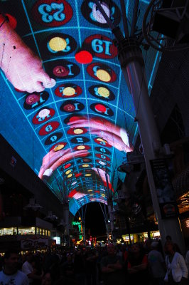 Overhead light show at Downtown Las Vegas - Freemont Street Experience