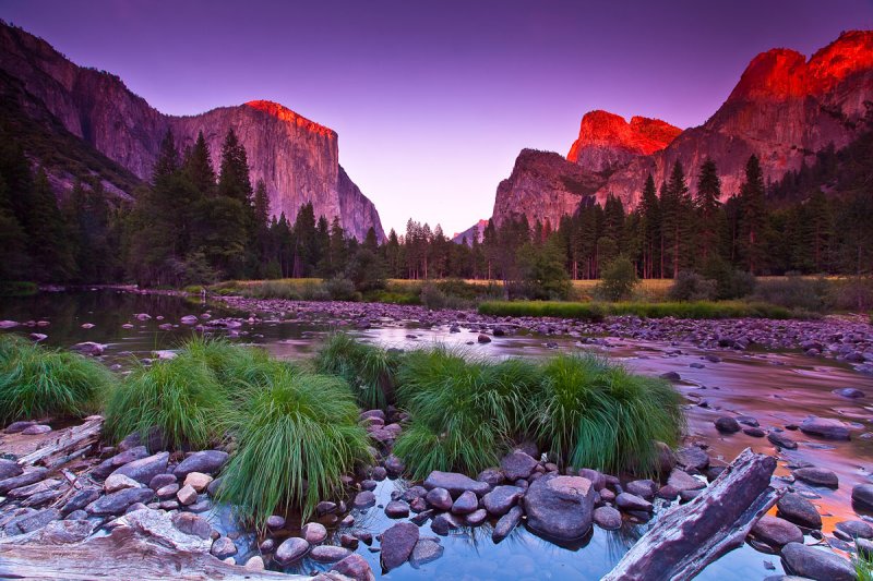 Valley View at Sunset with Fire Glow