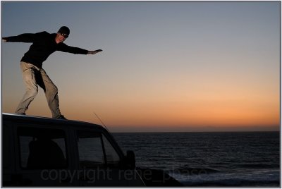 'surfing' the van ;)