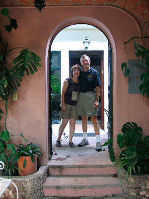 Barbara and Tom at Hotel Villa Jacaranda