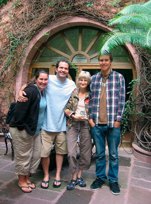 Bridget Dolkas, her husband Sean, with Jeanne Saier and her grandson Kai.