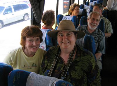 Nancy and Carolyn on the Bus