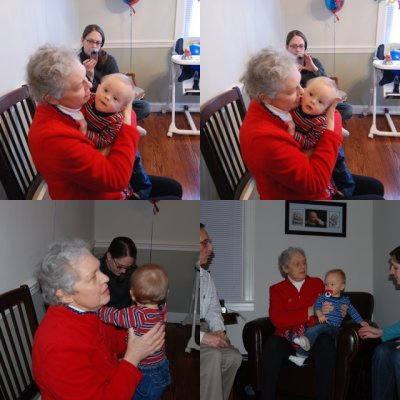 Grandma M. Loving on her babies - Jan. 19, 2008