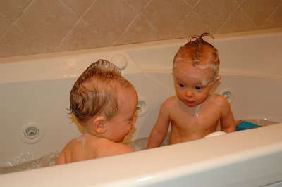 2 men in a tub