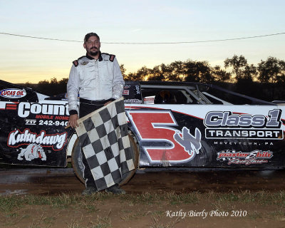 Late model winner Waylon Wagner