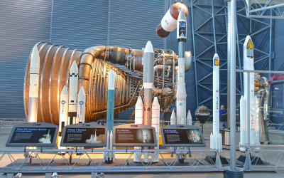 Saturn V Engine Behind Models