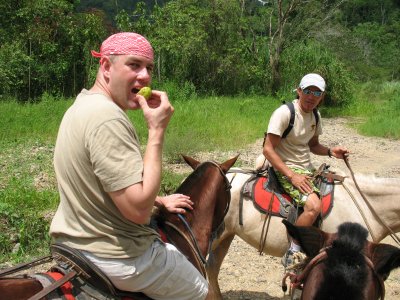 Eating a Guava while on Horseback