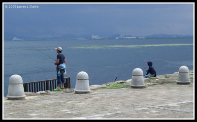 Fishing on the shore of Biwa-ko
