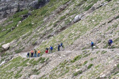 Hikers on Highline Trail