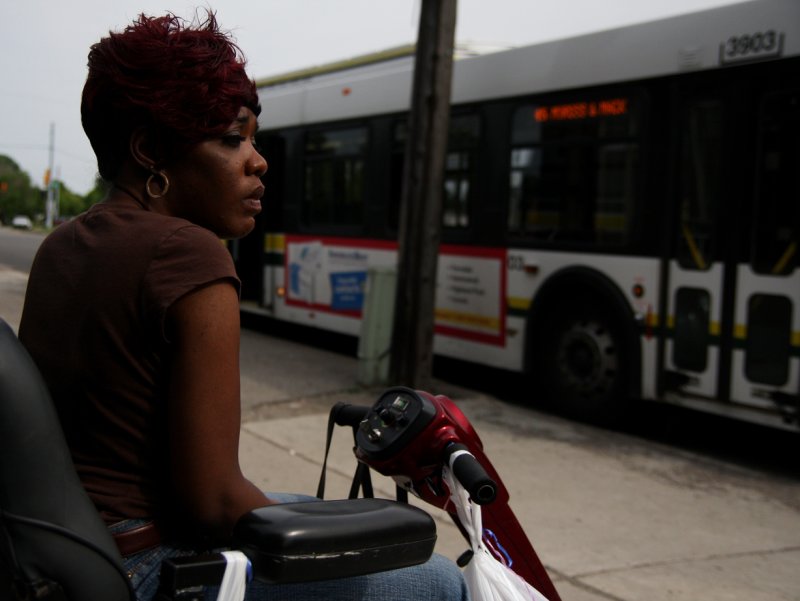 waiting for a bus