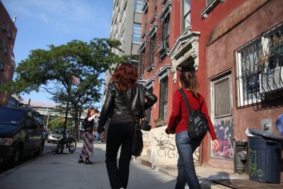 Kerry Payne, Kristen Fields & Kyunghee on DAH's street