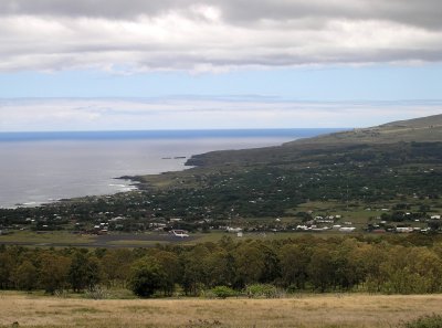 Hanga Roa from the road to Orongo