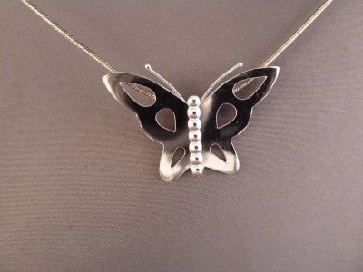 Larger sterling butterfly. Can be suspended at different angles.