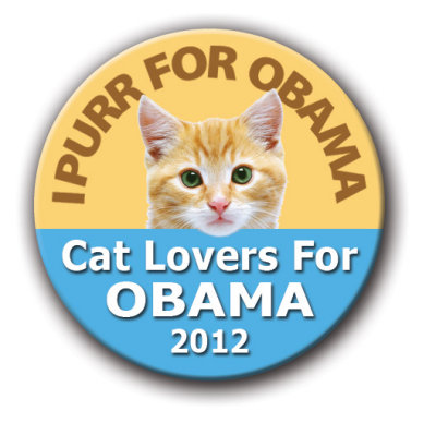 I Purr For Obama Button