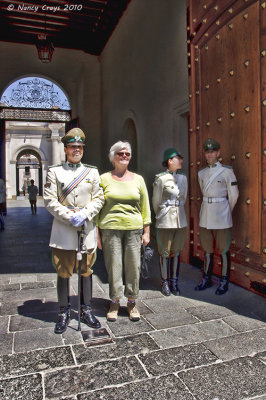 Jean with Presidential Palace Guard
