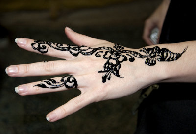 Hand Decorated with Henna, Desert Dinner, Dhahran