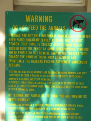 don't feed the animals
