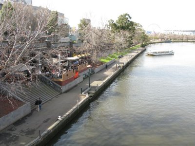 Looking from the bridge along the waterfront