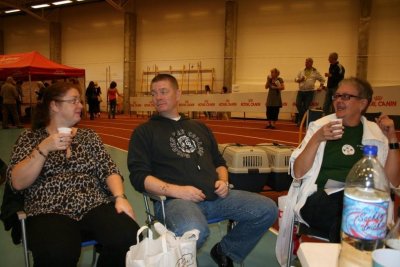 Anneli, Mikael and Lena taking a break