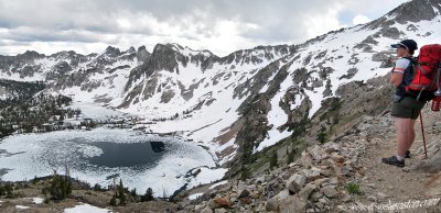 View of Twin Lakes from Snowy Side Pass