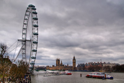 London Eye and Parliament, London